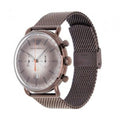 Emporio Armani Aviator Chronograph Grey Dial Brown Mesh Bracelet Watch For Men - AR11169