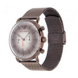  Shop Authentic Emporio Armani Aviator Chronograph Grey Dial Brown Mesh Bracelet Watch For Men - AR11169 - Luxxuri