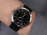  Shop Authentic Emporio Armani Giovanni Analog Black Dial Black Leather Strap Watch For Men - AR11210 - Luxxuri