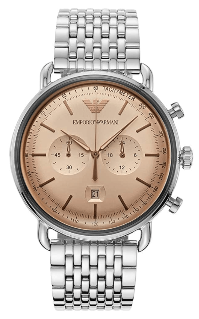  Shop Authentic Emporio Armani Aviator Chronograph Beige Dial Silver Steel Strap Watch For Men - AR11239 - Luxxuri