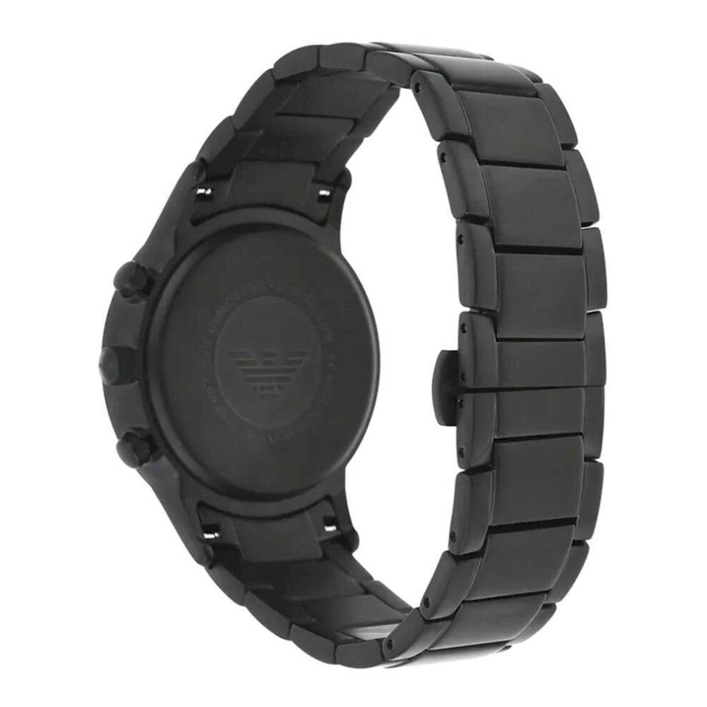  Shop Authentic Emporio Armani Renato Chronograph Mother of Pearl Black Dial Black Steel Strap Watch For Men - AR11275 - Luxxuri