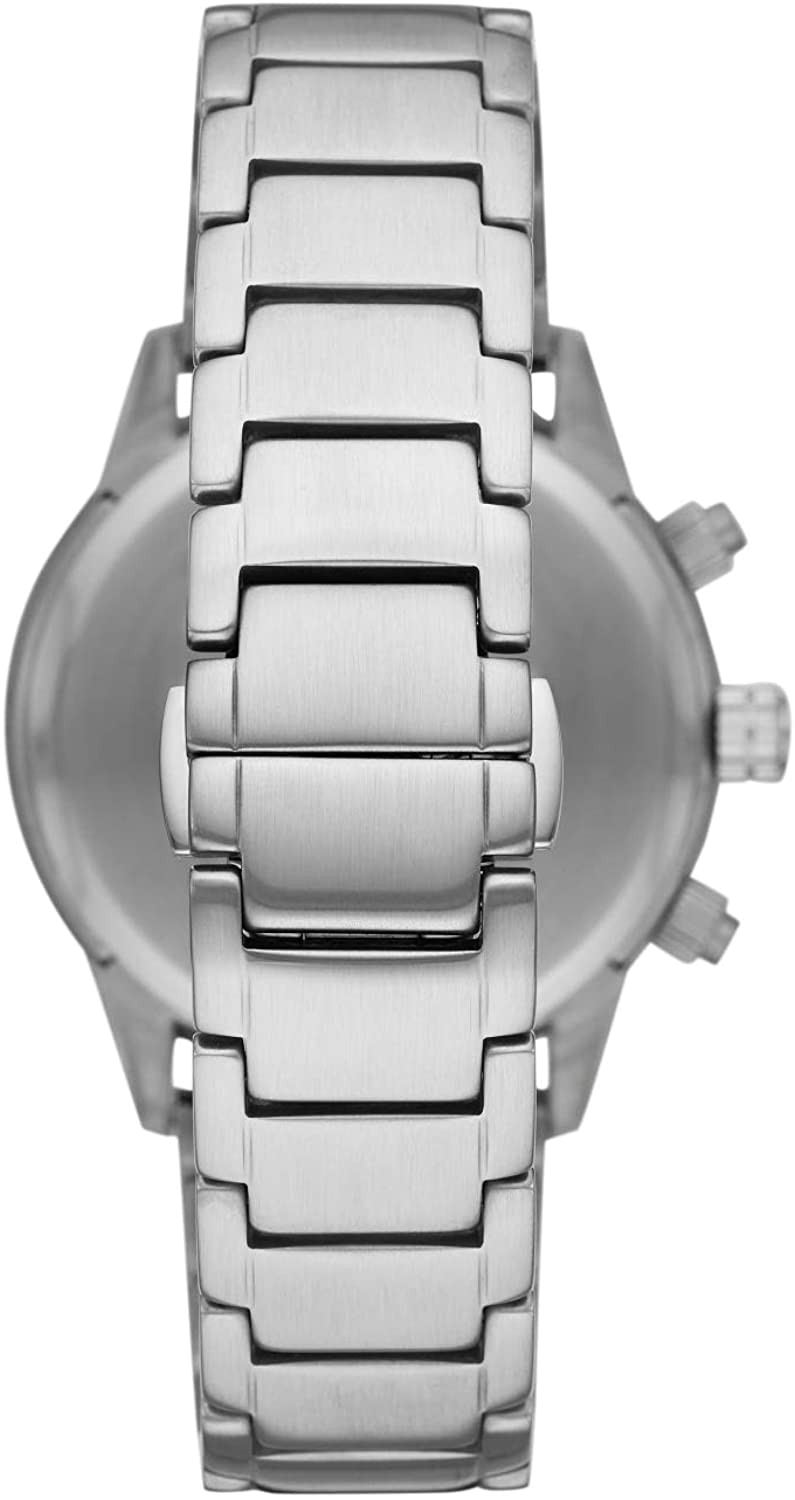 Emporio Armani Mario Chronograph Blue Dial Silver Steel Strap Watch For Men - AR11306