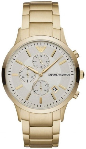  Shop Authentic Emporio Armani Renato Chronograph White Dial Gold Steel Strap Watch For Men - AR11332 - Luxxuri