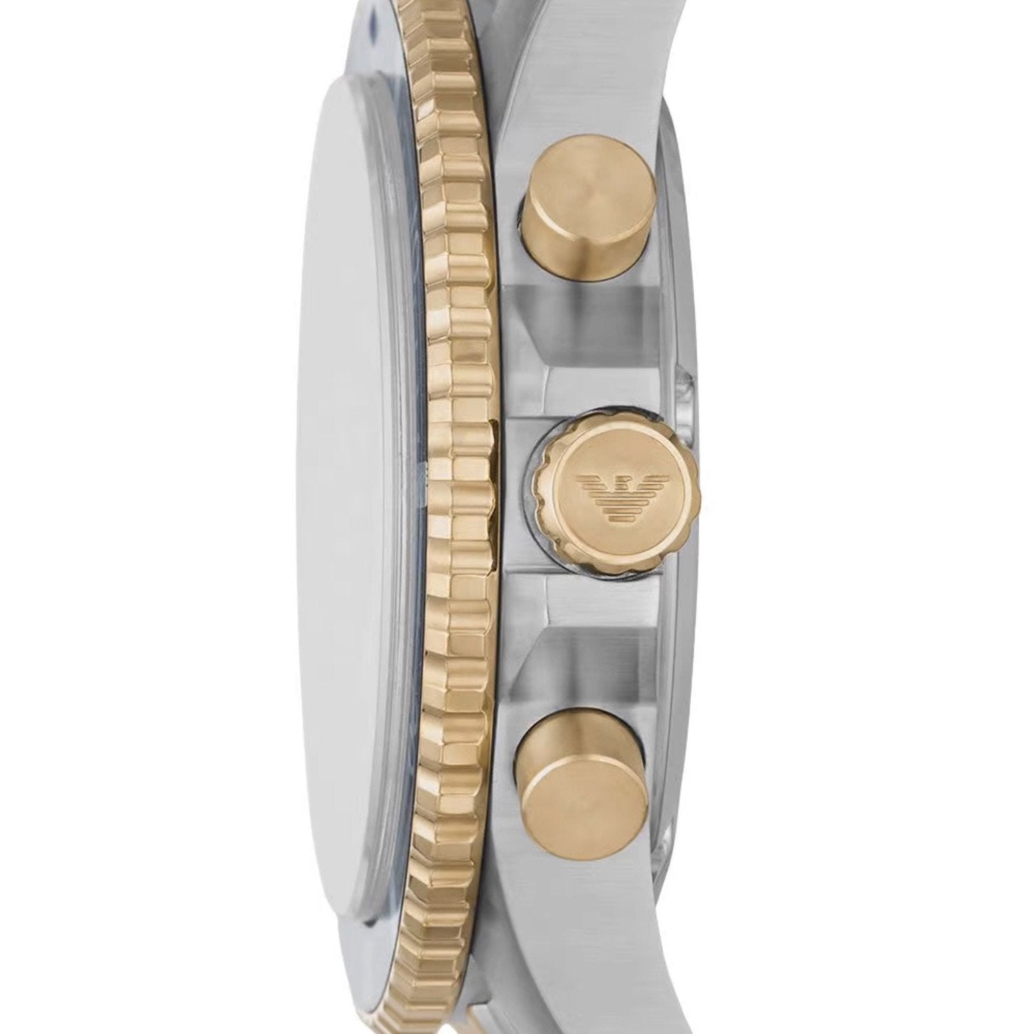  Shop Authentic Emporio Armani Mario Chronograph Blue Dial Two Tone Steel Strap Watch For Men - AR11362 - Luxxuri