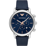  Shop Authentic Emporio Armani Luigi Chronograph Blue Dial Blue Leather Strap Watch For Men - AR11451 - Luxxuri