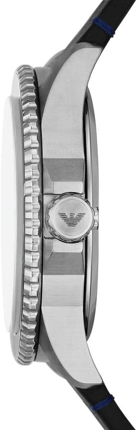  Shop Authentic Emporio Armani Diver Three-Hand Quartz Blue Dial Blue Leather Strap Watch For Men - AR11516 - Luxxuri