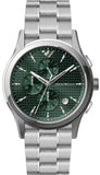  Shop Authentic Emporio Armani Paolo Chronograph Green Dial Silver Steel Strap Watch For Men - AR11529 - Luxxuri