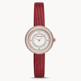  Shop Authentic Emporio Armani Two-Hand Analog White Dial Red Leather Strap Watch For Women - AR11532 - Luxxuri