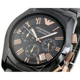  Shop Authentic Emporio Armani Valente Ceramica Chronograph Black Dial Black Steel Strap Watch For Men - AR1410 - Luxxuri