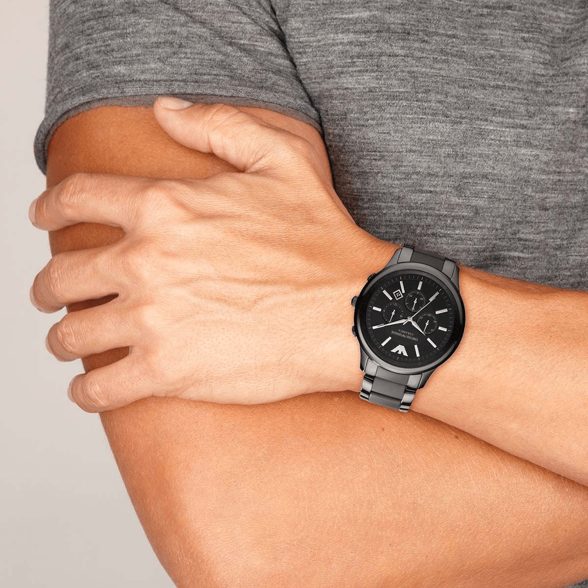  Shop Authentic Emporio Armani Ceramica Chronograph Black Dial Black Steel Strap Watch For Men - AR1451 - Luxxuri