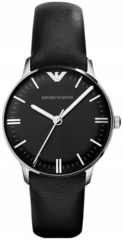  Shop Authentic Emporio Armani Classic Quartz Black Dial Black Leather Strap Watch For Women - AR1600 - Luxxuri