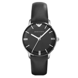  Shop Authentic Emporio Armani Classic Quartz Black Dial Black Leather Strap Watch For Women - AR1600 - Luxxuri
