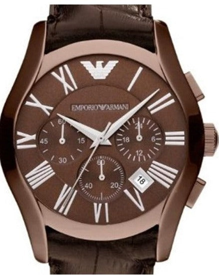 Shop Authentic Emporio Armani Valente Classic Brown Dial Brown Leather Strap Watch For Men - AR1609 - Luxxuri