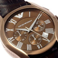  Shop Authentic Emporio Armani Valente Classic Brown Dial Brown Leather Strap Watch For Men - AR1609 - Luxxuri