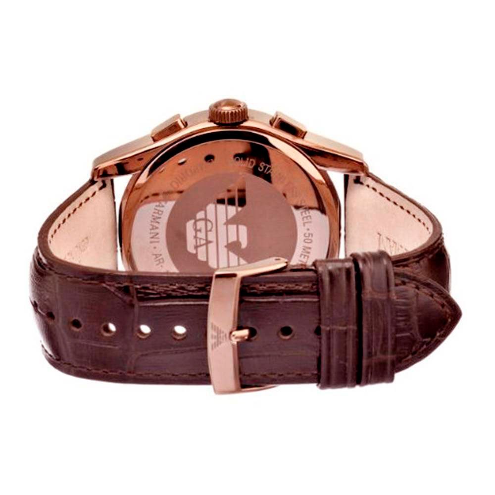  Shop Authentic Emporio Armani Valente Classic Brown Dial Brown Leather Strap Watch For Men - AR1609 - Luxxuri