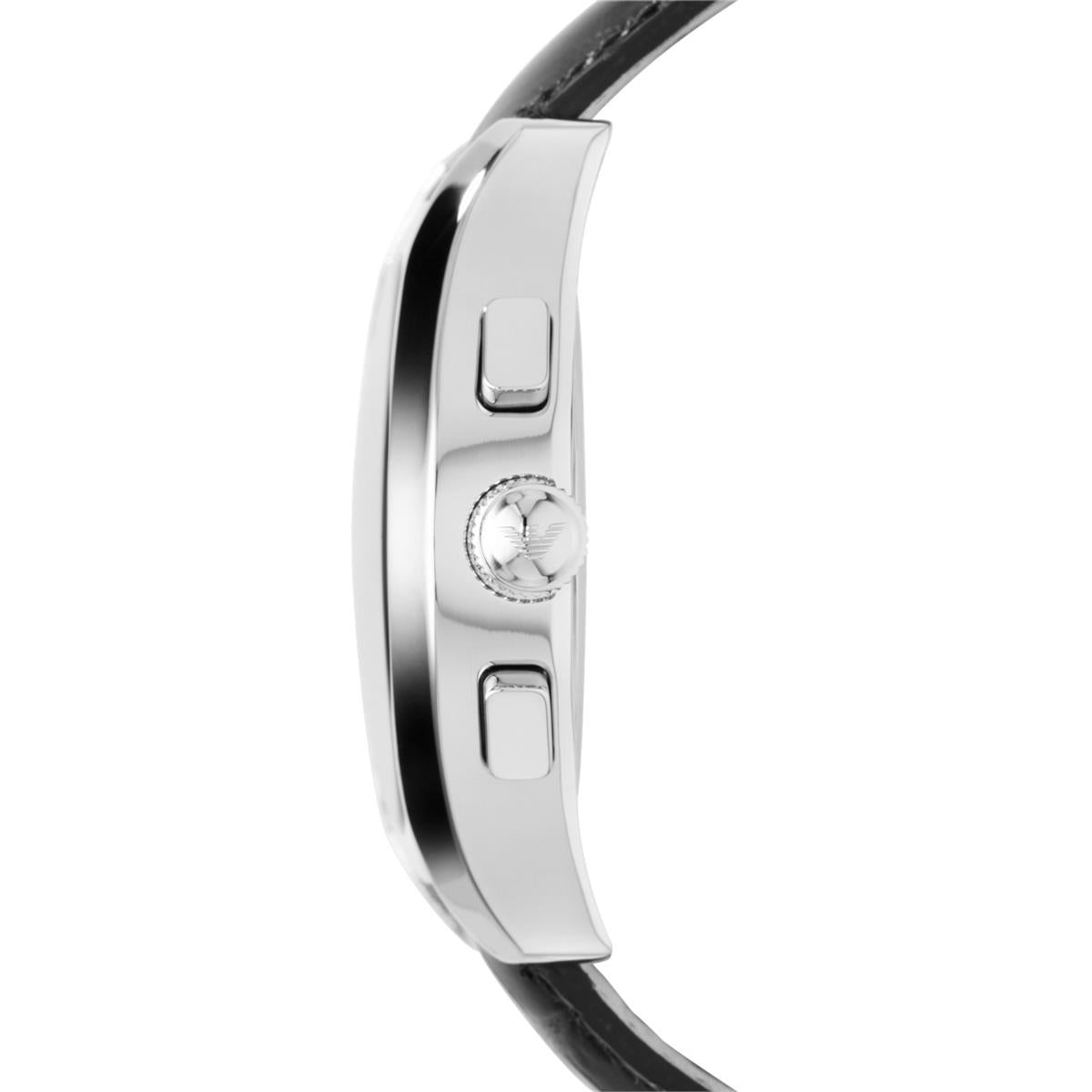  Shop Authentic Emporio Armani Valente Chronograph Black Dial Black Leather Strap Watch For Men - AR1633 - Luxxuri