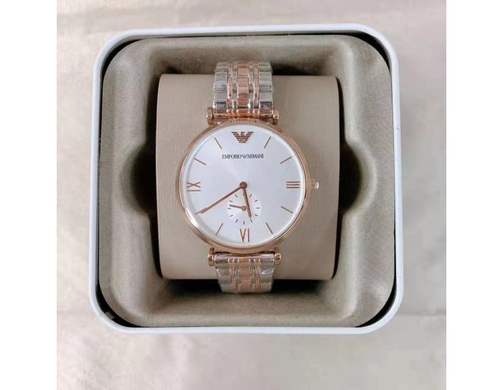  Shop Authentic Emporio Armani Retro Silver Dial Two Tone Steel Strap Watch For Men - AR1677 - Luxxuri