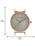  Shop Authentic Emporio Armani Gianni T Bar Gunmetal Dial Beige Leather Strap Watch For Women - AR1681 - Luxxuri