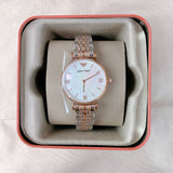  Shop Authentic Emporio Armani T Bar Gianni Classic Mother Of Pearl Dial Two Tone Steel Strap Watch For Women - AR1683 - Luxxuri