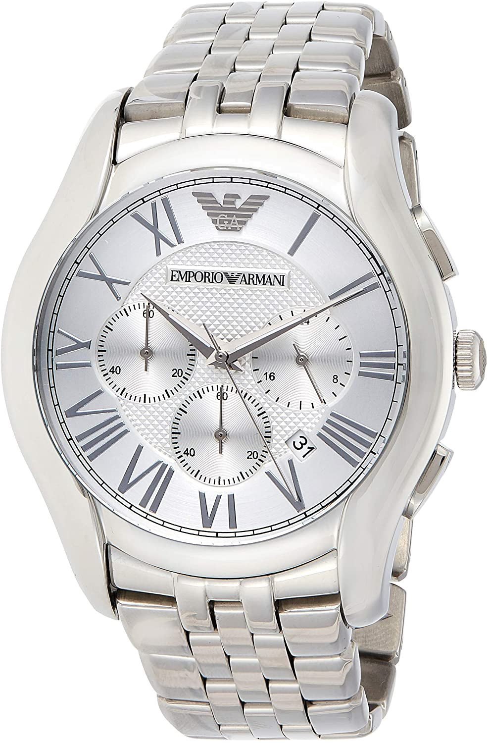  Shop Authentic Emporio Armani Velente Chronograph Quartz Silver Dial Silver Steel Strap Watch For Men - AR1702 - Luxxuri