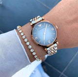  Shop Authentic Emporio Armani Gianni T Bar Grey Dial Two Tone Stainless Steel Watch For Women - AR1725 - Luxxuri
