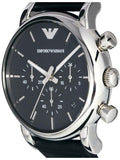  Shop Authentic Emporio Armani Classic Chronograph Black Dial Black Leather Strap Watch For Men - AR1733 - Luxxuri