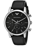  Shop Authentic Emporio Armani Classic Chronograph Black Dial Black Leather Strap Watch For Men - AR1733 - Luxxuri