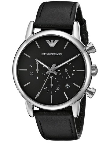  Shop Authentic Emporio Armani Classic Chronograph Black Dial Black Leather Strap Watch For Men - AR1733 - Luxxuri