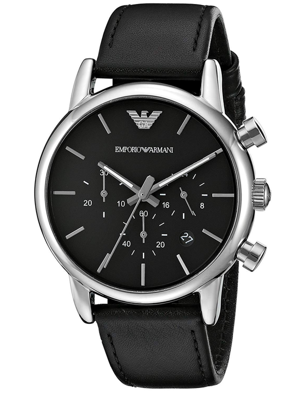  Shop Authentic Emporio Armani Classic Chronograph Black Dial Black Leather Strap Watch For Men - AR1733 - Luxxuri