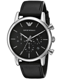  Shop Authentic Emporio Armani Classic Chronograph Black Dial Black Leather Strap Watch For Men - AR1733 - Luxxuri