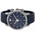  Shop Authentic Emporio Armani Luigi Chronograph Blue Dial Black Leather Strap Watch For Men - AR1736 - Luxxuri