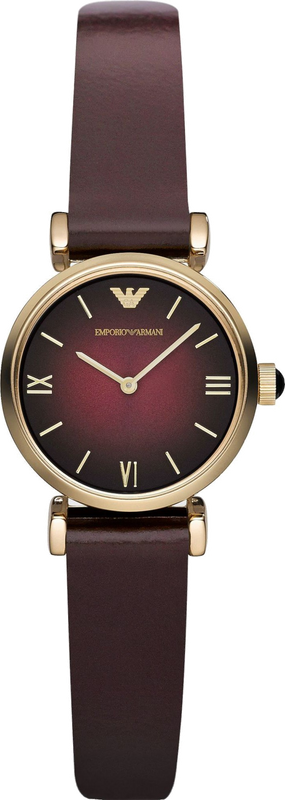  Shop Authentic Emporio Armani Gianni T Bar Burgundy Dial Burgundy Leather Strap Watch For Women - AR1758 - Luxxuri