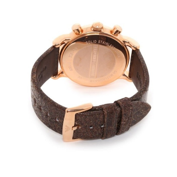  Shop Authentic Emporio Armani Classic Chronograph White Dial Brown Leather Strap Watch For Men - AR1809 - Luxxuri