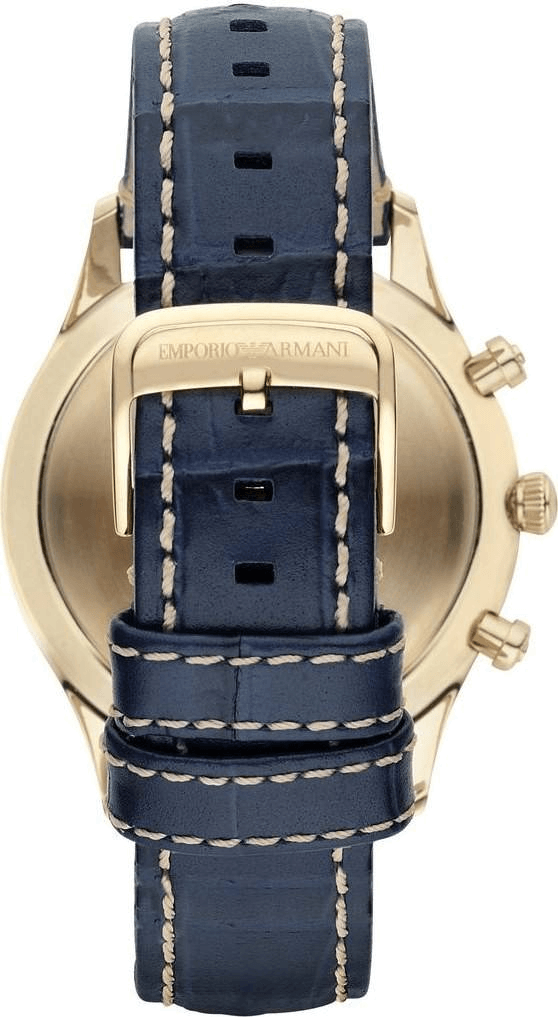  Shop Authentic Emporio Armani Chronograph Midnight Blue Dial Blue Leather Strap Watch For Men - AR1862 - Luxxuri