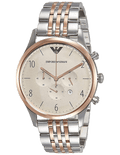 Emporio Armani Beta Chronograph Grey Dial Two Tone Steel Strap Watch For Men - AR1864