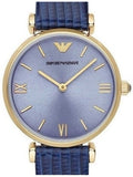  Shop Authentic Emporio Armani Gianni T Bar Blue Dial Blue Leather Strap Watch For Women - AR1875 - Luxxuri