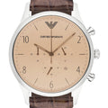  Shop Authentic Emporio Armani Classic Chronograph Cream Dial Brown Leather Strap Watch For Men - AR1878 - Luxxuri