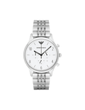  Shop Authentic Emporio Armani Classic Chronograph Silver Dial Silver Steel Strap Watch For Men - AR1879 - Luxxuri