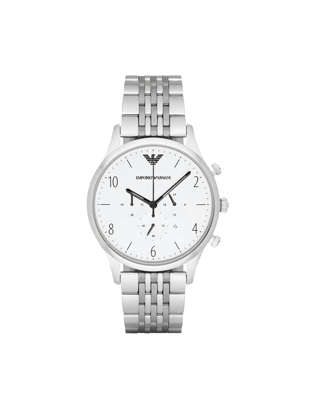  Shop Authentic Emporio Armani Classic Chronograph Silver Dial Silver Steel Strap Watch For Men - AR1879 - Luxxuri