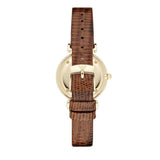  Shop Authentic Emporio Armani Gianni T Bar Beige Dial Brown Leather Strap Watch For Women - AR1883 - Luxxuri