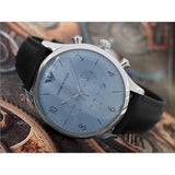  Shop Authentic Emporio Armani Chronograph Blue Dial Blue Leather Strap Watch For Men - AR1889 - Luxxuri