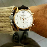  Shop Authentic Emporio Armani Classic Chronograph White Dial Black Leather Strap Watch For Men - AR1892 - Luxxuri