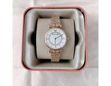  Shop Authentic Emporio Armani Gianni T Bar White Mother of Pearl Dial Gold Steel Strap Watch For Women - AR1907 - Luxxuri