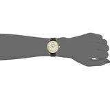  Shop Authentic Emporio Armani Gianni T-Bar Quartz Mother of Pearl Dial Black Leather Strap Watch For Women - AR1910 - Luxxuri