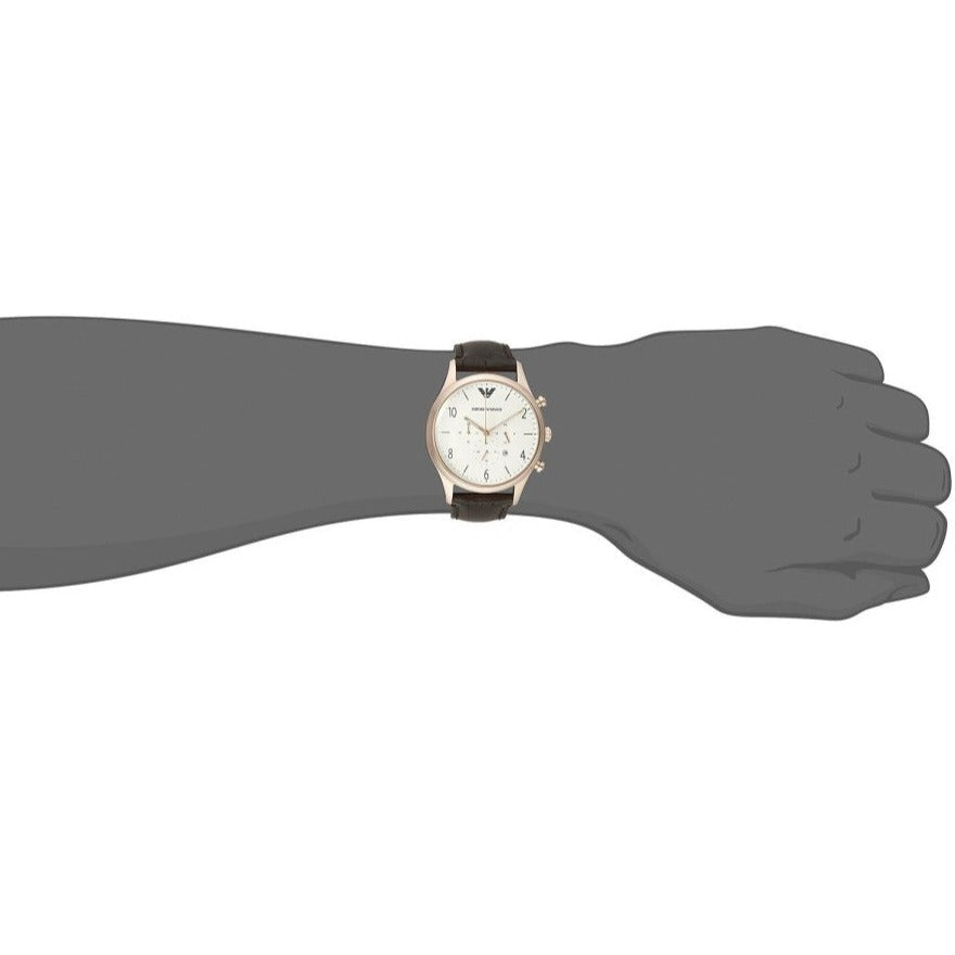  Shop Authentic Emporio Armani Beta Chronograph White Dial Brown Leather Strap Watch For Men - AR1916 - Luxxuri