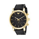  Shop Authentic Emporio Armani Luigi Chronograph Black Dial Black Leather Watch For Men - AR1917 - Luxxuri