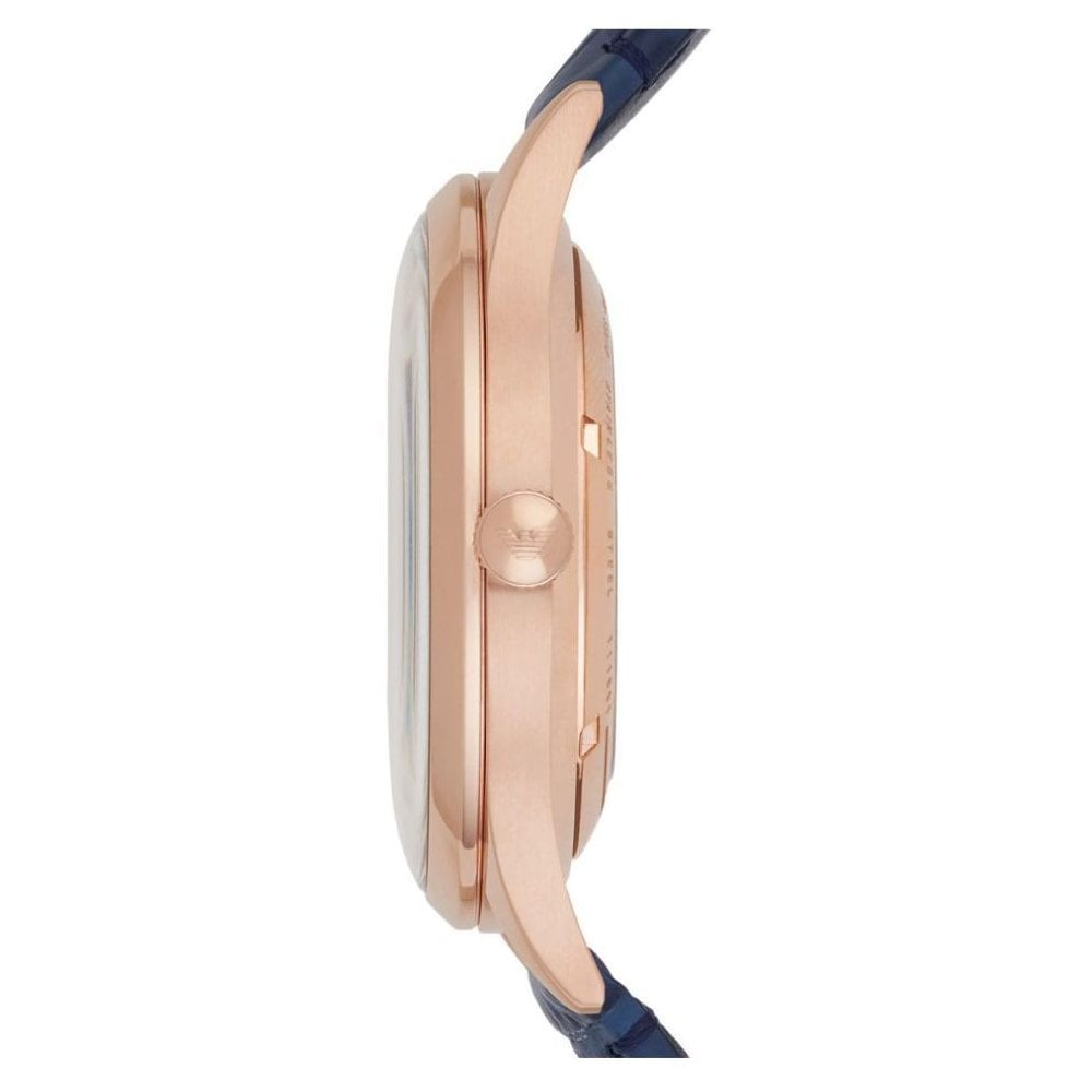  Shop Authentic Emporio Armani Meccanico Automatic White Dial Blue Leather Strap Watch For Men - AR1947 - Luxxuri