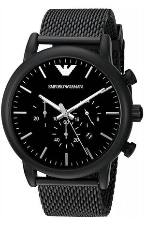  Shop Authentic Emporio Armani Sport Chronograph Black Dial Black Mesh Bracelet Watch For Men - AR1968 - Luxxuri