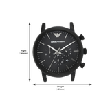  Shop Authentic Emporio Armani Luigi Chronohraph Black Dial Black Leather Strap Watch For Men - AR1970 - Luxxuri
