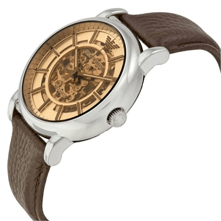 Shop Authentic Emporio Armani Luigi Meccanico Brown Dial Brown Leather Strap Watch For Men - AR1982 - Luxxuri